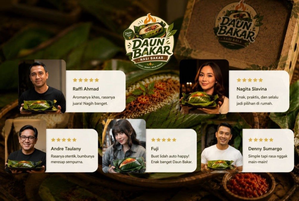 Nasi bakar enak dari Daun Bakar mendapatkan banyak review positif karena aroma daun pisangnya yang khas dan rasa autentik nusantara yang bikin nagih.