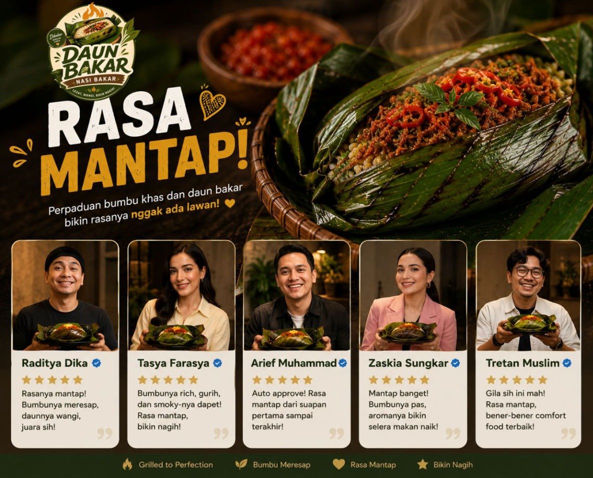 Kepuasan pelanggan setelah menikmati Nasi bakar enak favoritnya