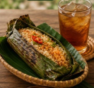 Paket hemat Nasi bakar enak dan lengkap dengan minuman pilihan
