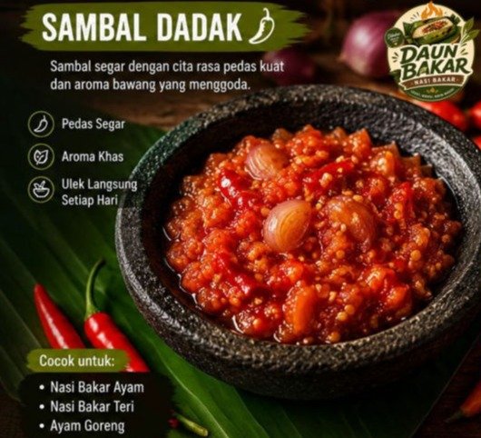 Nasi bakar enak dengan sambal dadak fresh dan pedas menggoda