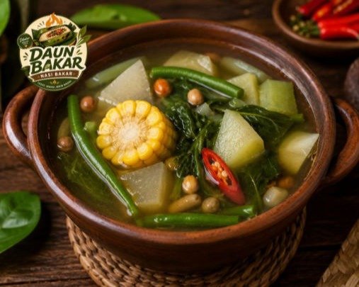 Sayur asem khas Daun Bakar untuk melengkapi Nasi bakar enak