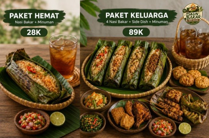 Combo menu Nasi bakar enak yang cocok untuk dinikmati sendiri maupun bersama keluarga