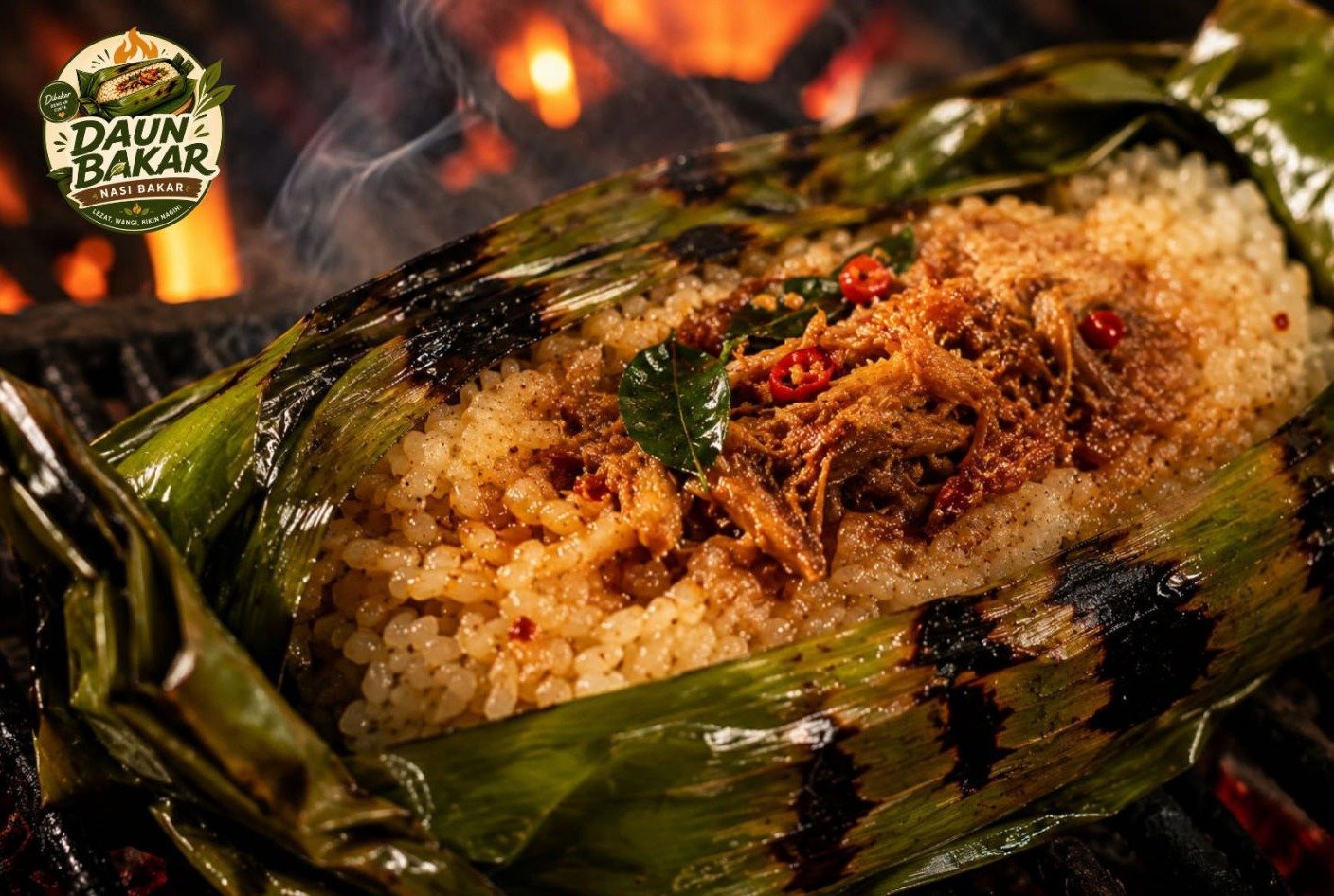 Nasi bakar enak dari Daun Bakar dibuat fresh setiap hari dengan aroma daun pisang khas dan cita rasa autentik nusantara.