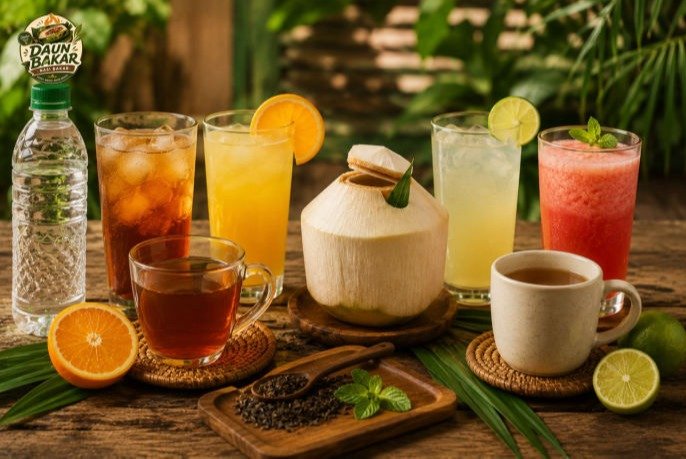Nasi bakar enak semakin lengkap dengan pilihan minuman segar khas Daun Bakar