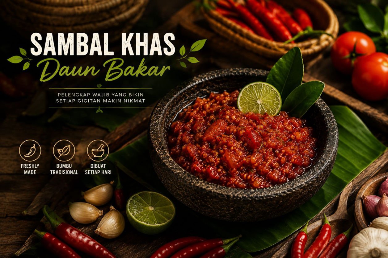 Nasi bakar enak dengan sambal khas Daun Bakar yang menggugah selera